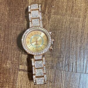 Gold Crystal Accent Women's Quartz Watch